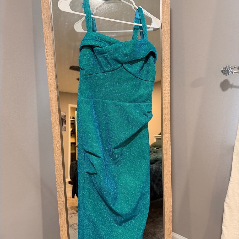 Jawbreaker Blue Glitter Wiggle Dress - Picture 2 of 5